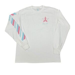 Jeffree Star Fashion Shirt Unisex M White Snowflake‎ Logo Graphic Long Sleeve